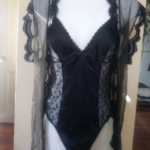 Designer Brand Extra Sexy Black 1PC Elegant Lacey Teddy / Cami